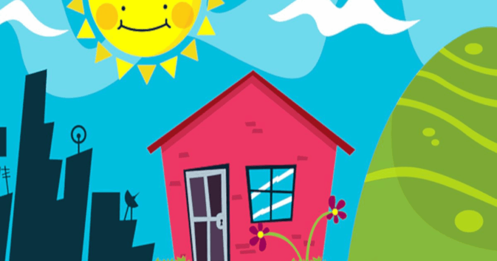 lustración de una vivienda bajo el sol representando la búsqueda de la referencia catastral para el borrador de la Renta.
